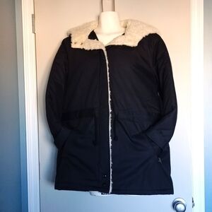 Black Cinched Waist Classic Winter Jacket